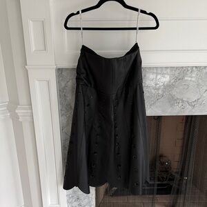 Oscar de la Renta Black Leather Skirt